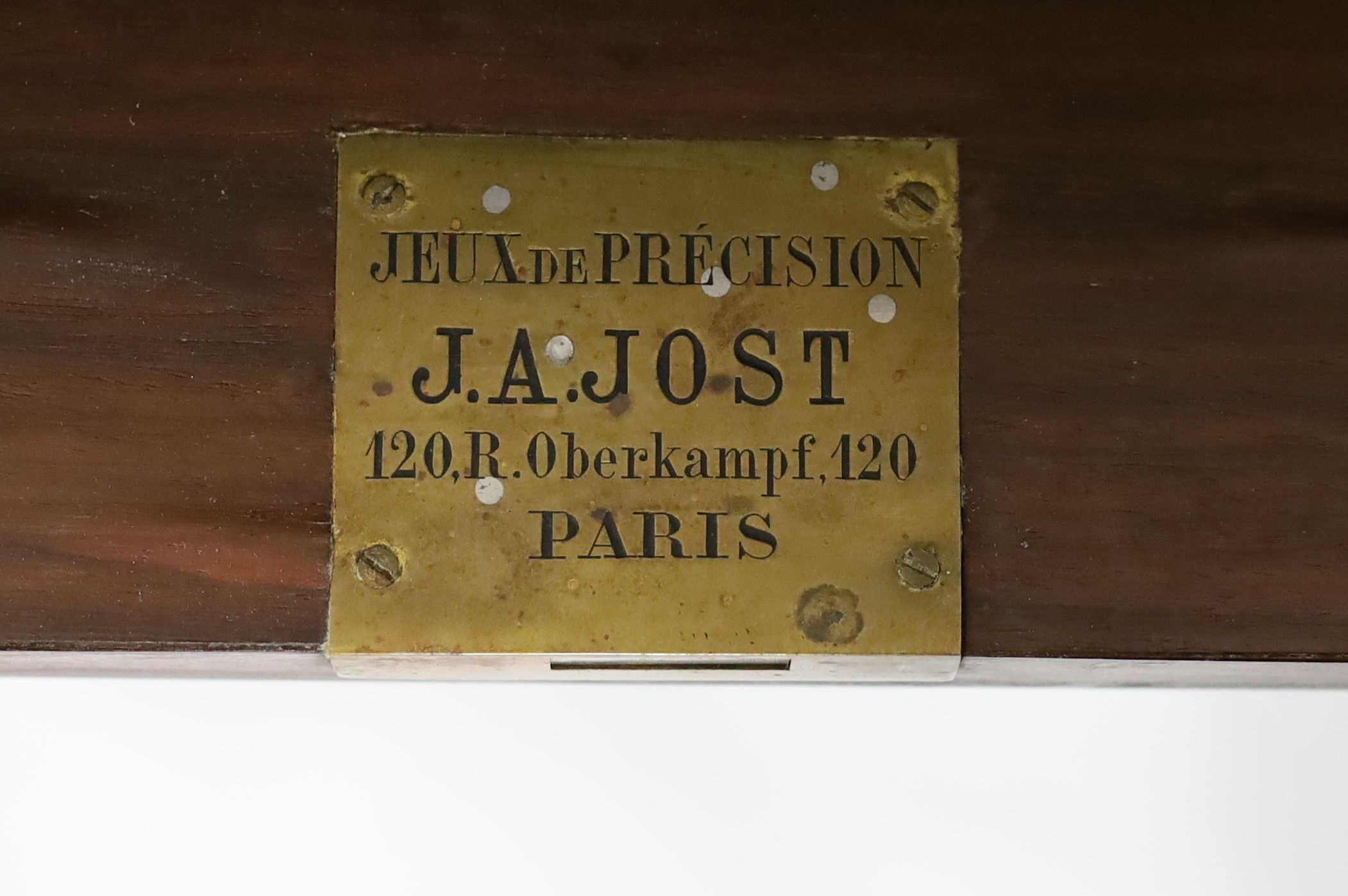 A Napoleon III rosewood games table, by J. A. Jost of Paris, W.92cm D.64cm H.73cm